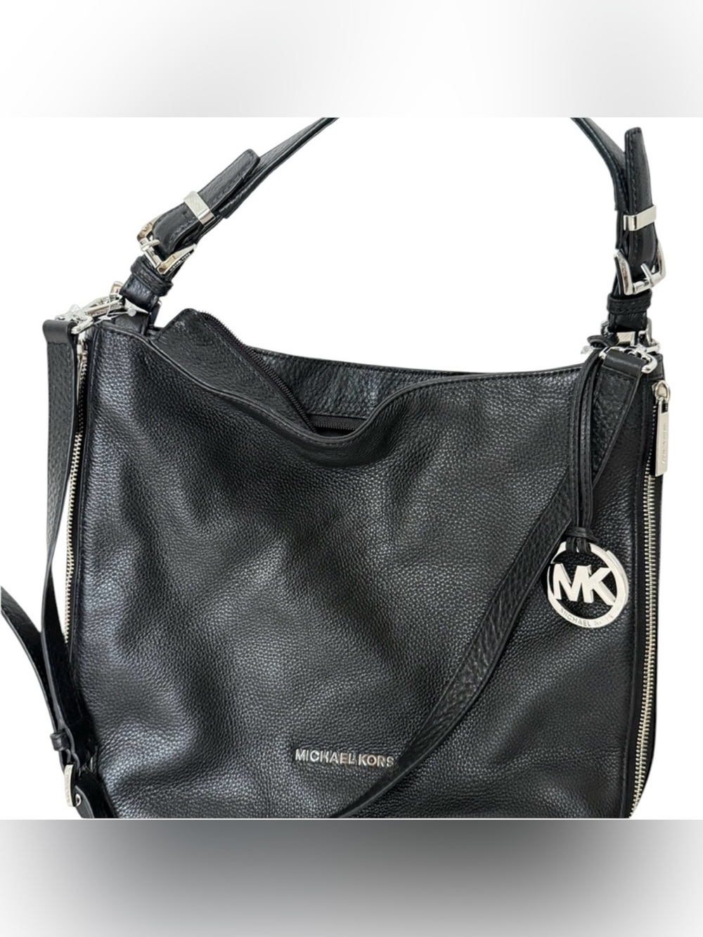 Michael Kors Essex Large Convertible Leather Shoulder Bag Black - Picture 3 of 10
